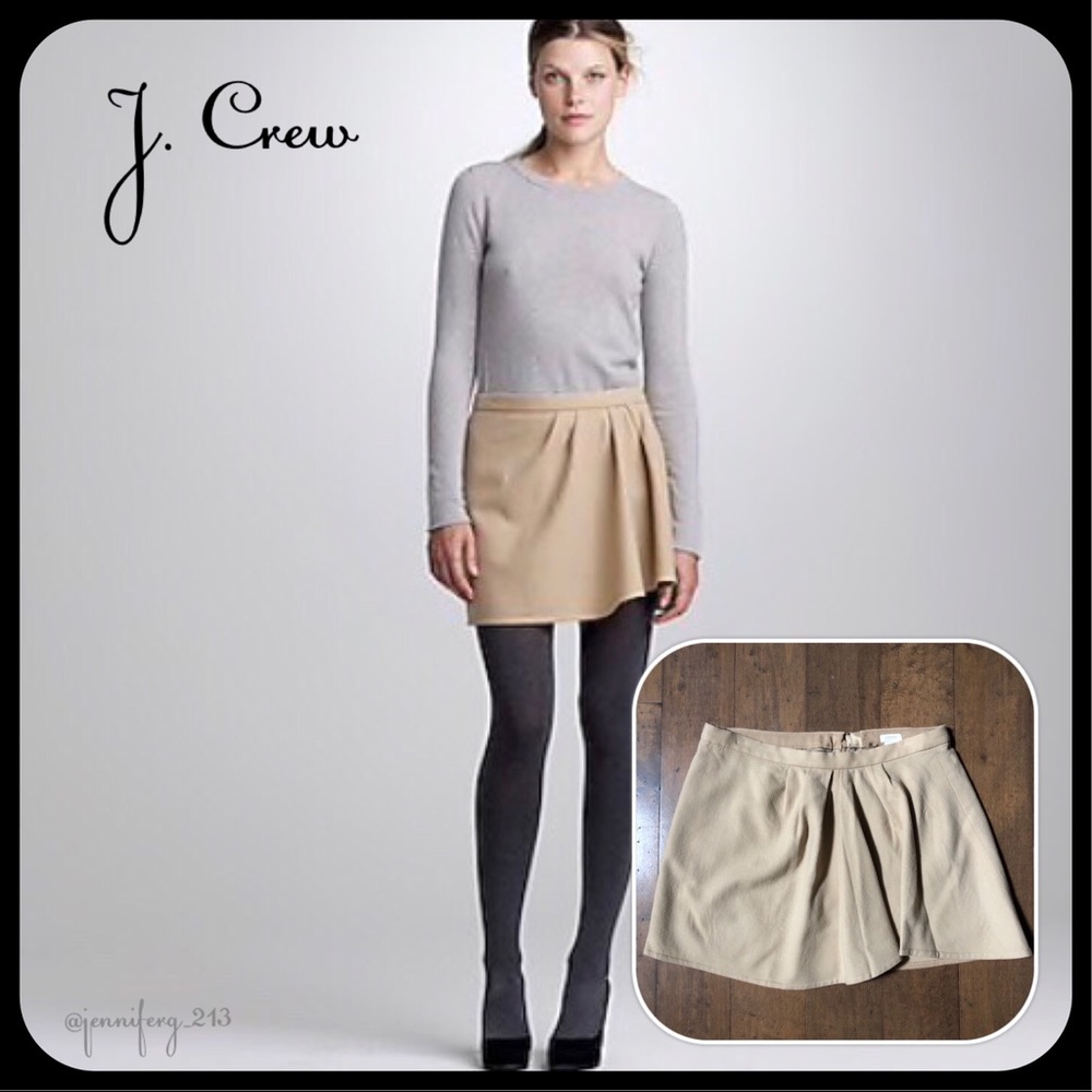 J. Crew Wooltown Pleated Mini Skirt Tan Carmel s10 - Picture 1 of 4